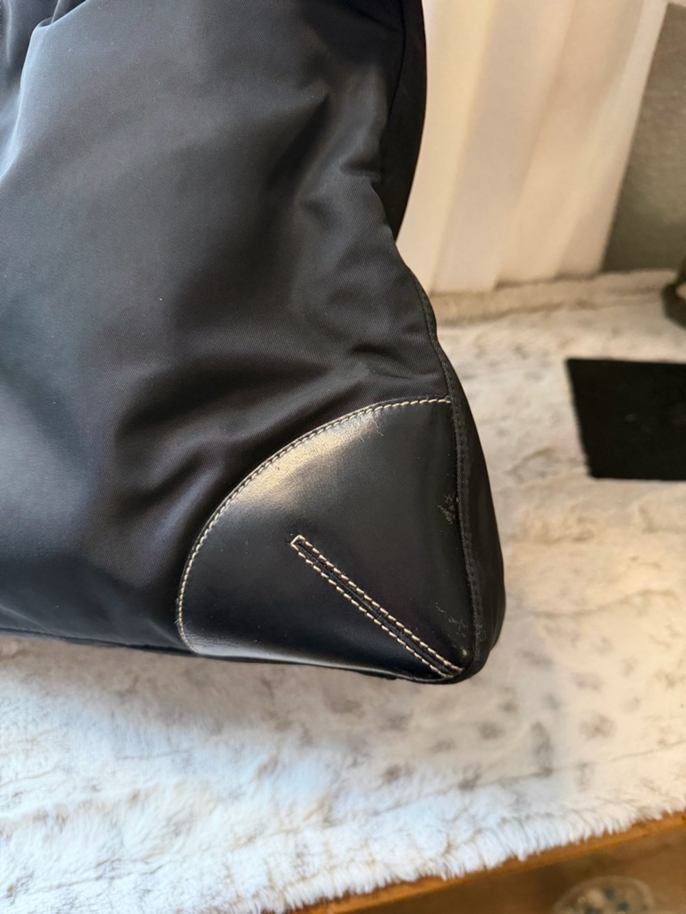 Prada Black Nylon Tote with Leather Trim - Picture 8 of 15